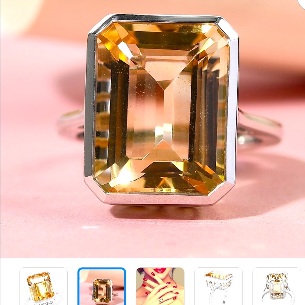 Brizilian Citrin ring with bracelet